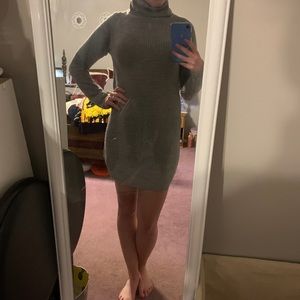 Gray sweater dress